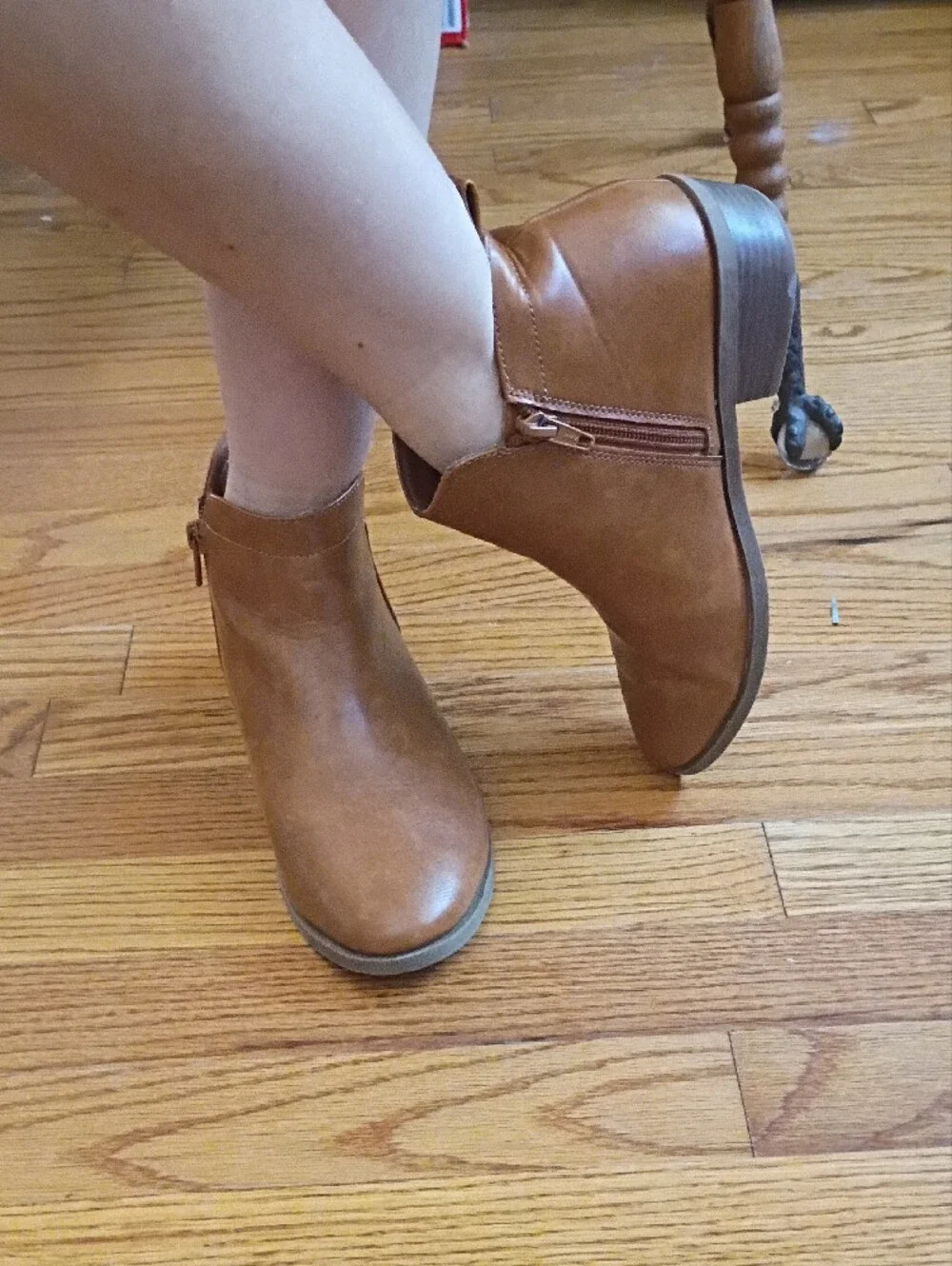 Brown Leather Chelsea Ankle Boots for Girls